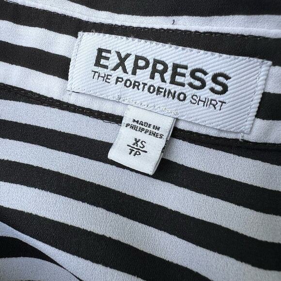 EXPRESS STRIPE SLEEVELESS BLOUSE, pockets, button down. women's size XS - Picture 5 of 5